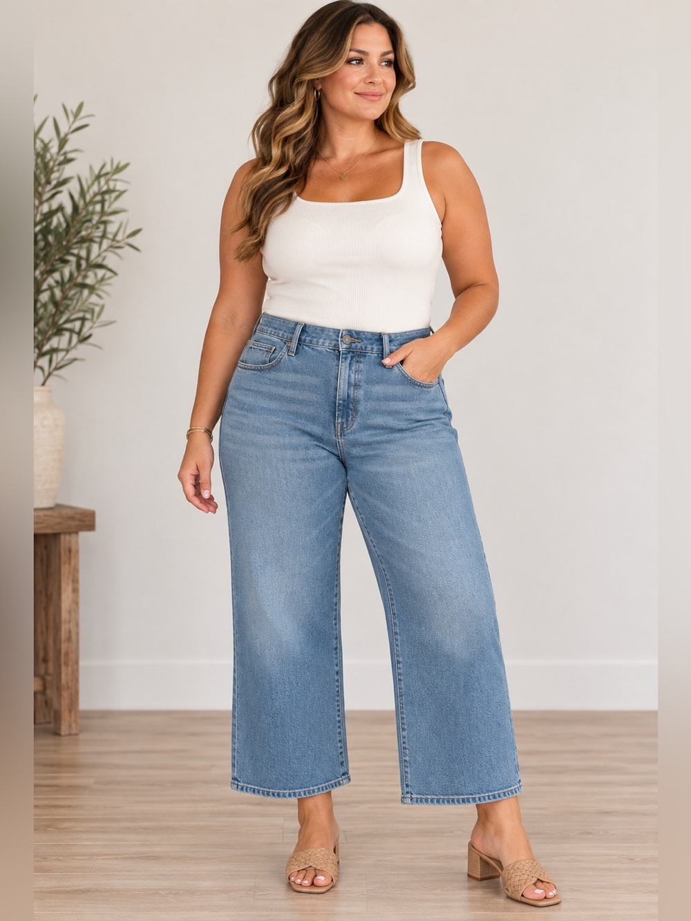 J.Crew ’96 Curvy Slim-Wide Jeans Size 35 Light Wash NWT